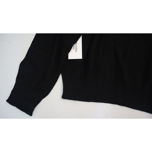 Calvin Klein Jeans CJ1R0661 Women's Sz M Black Honeycomb Funnel-Neck Sweater $60 - Picture 7 of 10